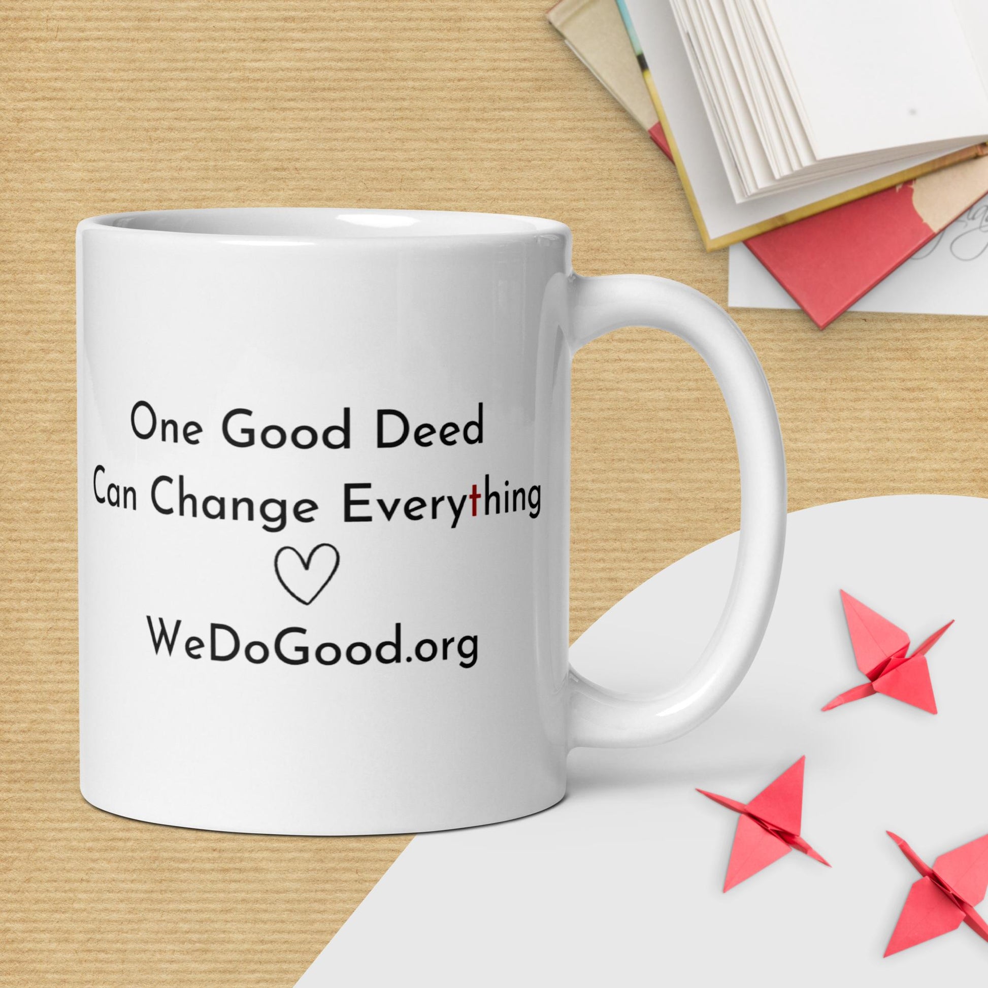 White glossy mug