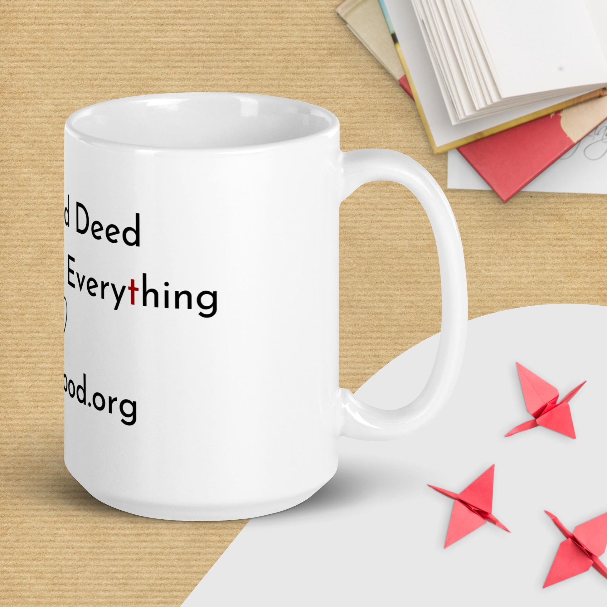 White glossy mug