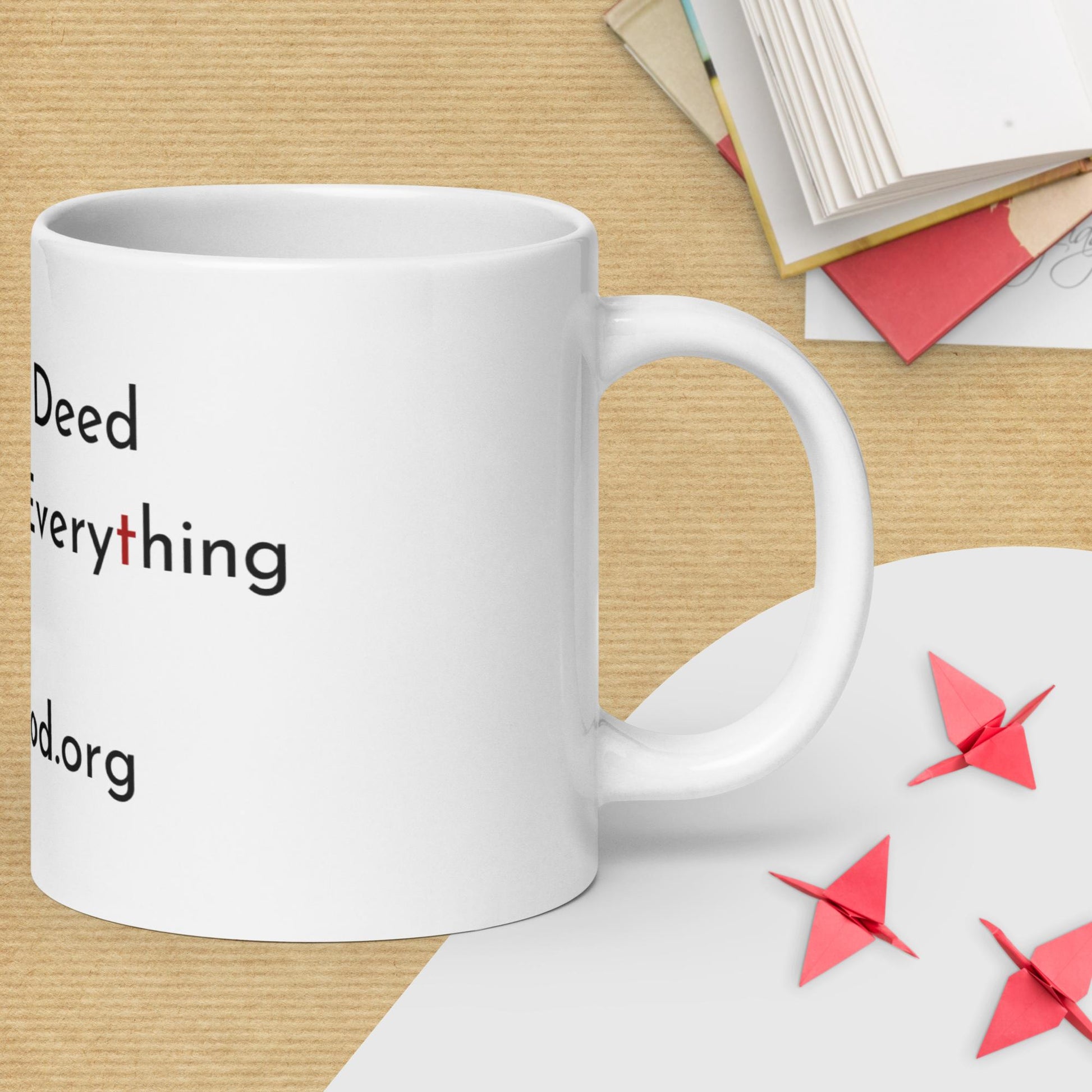 White glossy mug